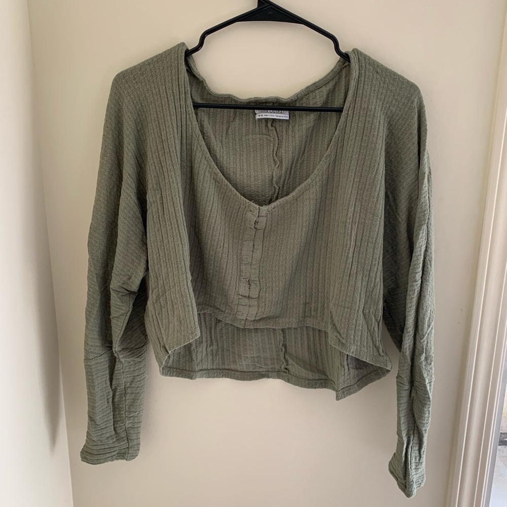 Urban outfitters cropped hook and latch shirt